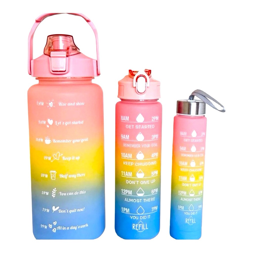3 Piece Motivational Water Bottle Set